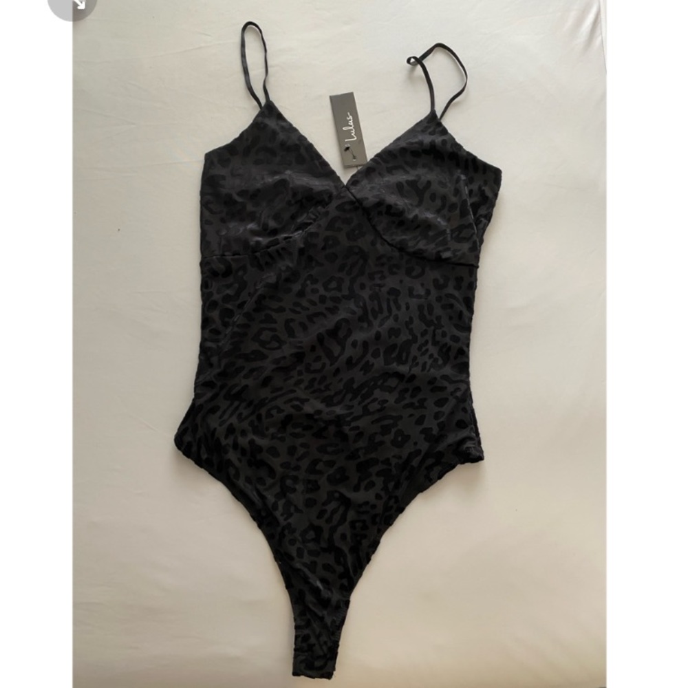 Black cheetah print body suit